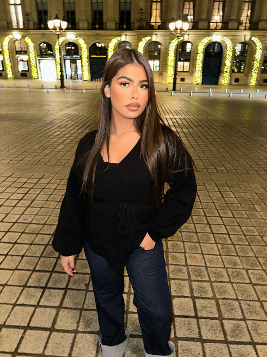 Cardigan lila noir